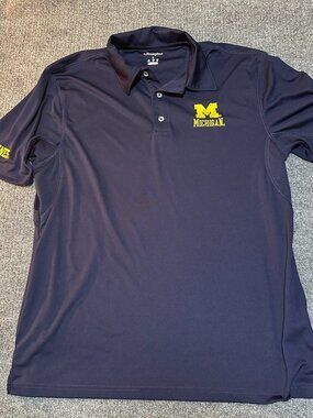 Champion Men's Michigan Wolverines Polo Shirt Size Large Gameday NCAA